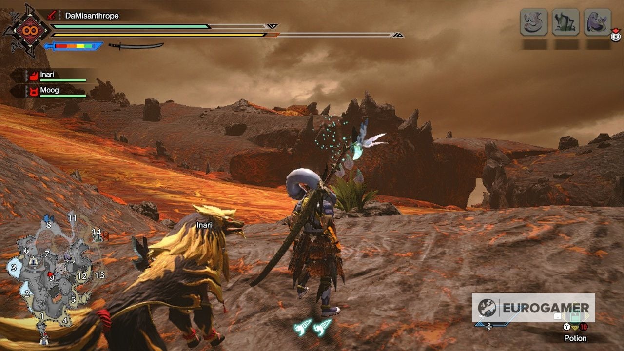 Where to find Great Wirebugs and Jewel lilies locations in Monster